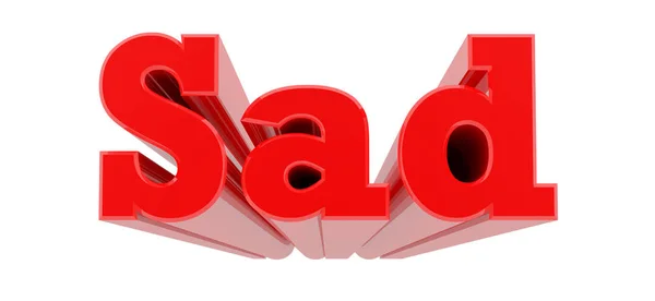 3D palavra triste no fundo branco 3d renderização — Fotografia de Stock