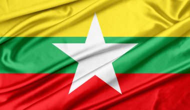 Myanmar bayrağı doku arka plan