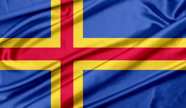 Ålands flagga textur bakgrund — Stockfoto