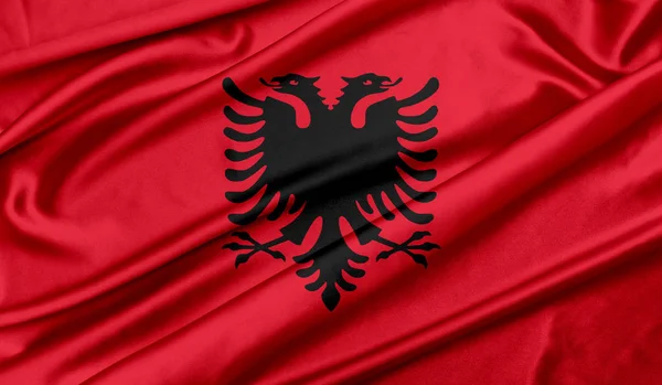 Vlag van Albanië textuur achtergrond — Stockfoto