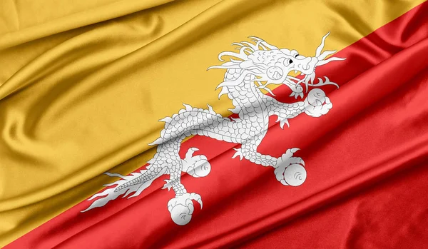 Vlag van Bhutan textuur achtergrond — Stockfoto
