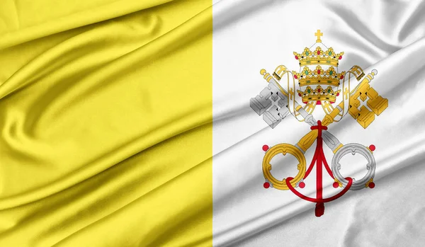 Bandeira da Cidade do Vaticano textura fundo — Fotografia de Stock