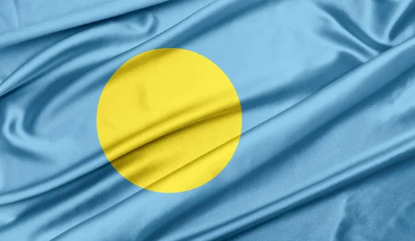 帕劳纹理背景的旗帜 — 图库照片