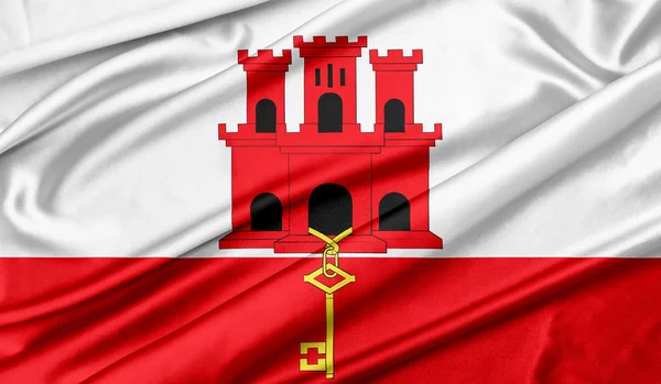 Vlag van Gibraltar textuur achtergrond — Stockfoto