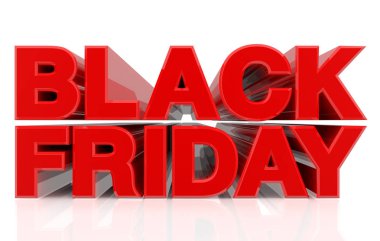 Beyaz arka plan 3d render 3d Black Friday kelime