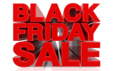 Beyaz arka plan 3d render 3d Black Friday Satış kelime