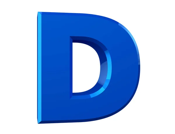 De blauwe letter D op witte achtergrond 3d rendering — Stockfoto