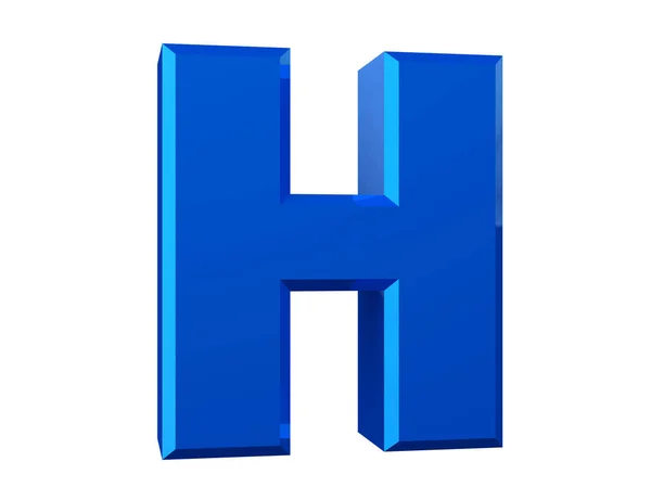 De blauwe letter H op witte achtergrond 3d rendering — Stockfoto