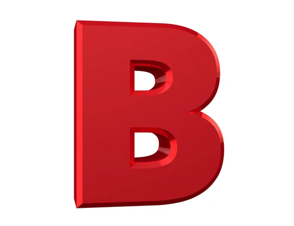 The red letter B on white background 3d rendering — Stock Photo, Image