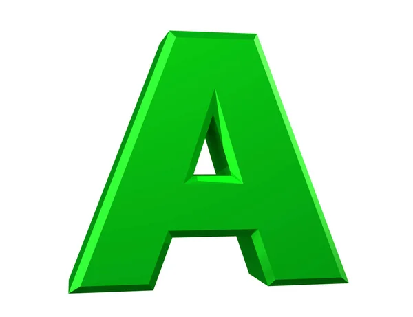 Beyaz arka plan 3d render yeşil harf B — Stok fotoğraf
