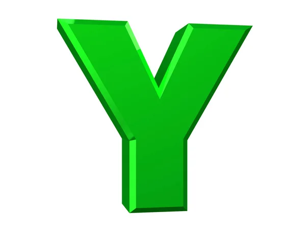 The green letter Y on white background 3d rendering — Stock Photo, Image