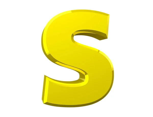 The yellow letter S on white background 3d rendering — Stock Photo, Image