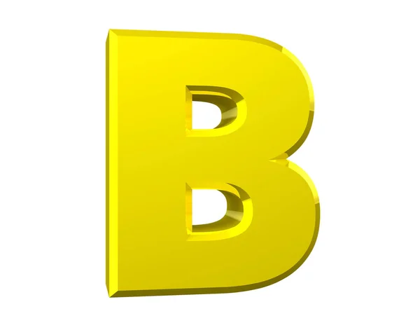 The yellow letter B on white background 3d rendering — Stock Photo, Image