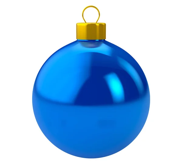 Μπλε χριστουγεννιάτικη μπάλα σε λευκό φόντο — Φωτογραφία Αρχείου