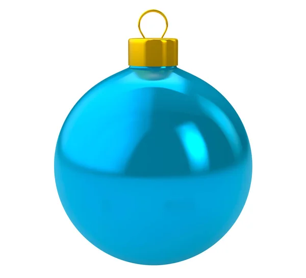 Blaue Weihnachtskugel auf weißem Hintergrund — Stockfoto