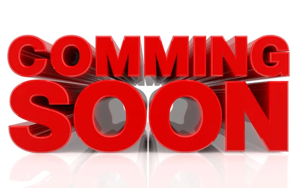 Beyaz arka plan 3d render 3d Comming Yakında kelime