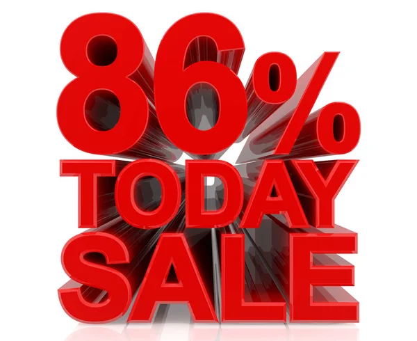 86% Dnes prodej slovo na bílém pozadí 3D vykreslování — Stock fotografie