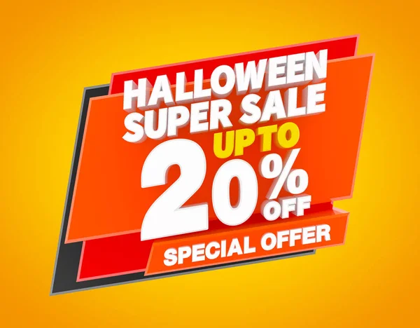 HALLOWEEN SUPER SALE UP TO 20 % SPECIAL OFFER illustration 3D rendering — Stock Photo, Image