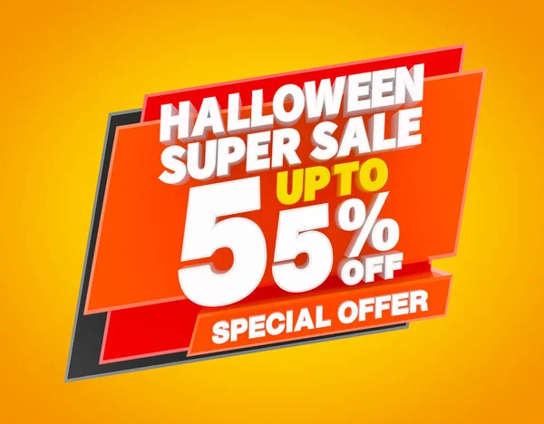 HALLOWEEN SUPER SALE UP TO 55 % SPECIAL OFFER illustration 3D rendering — Stock Photo, Image