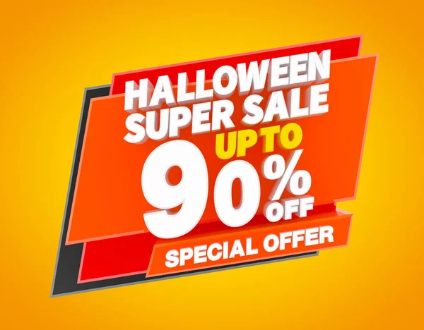 HALLOWEEN SUPER VENDA Até 90% OFERTA ESPECIAL ilustração 3D renderização — Fotografia de Stock