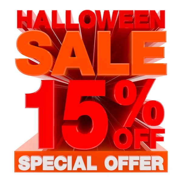 Halloween försäljning 15% rabatt Special erbjudande illustration 3D rendering — Stockfoto