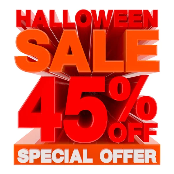 Halloween försäljning 45% rabatt Special erbjudande illustration 3D rendering — Stockfoto