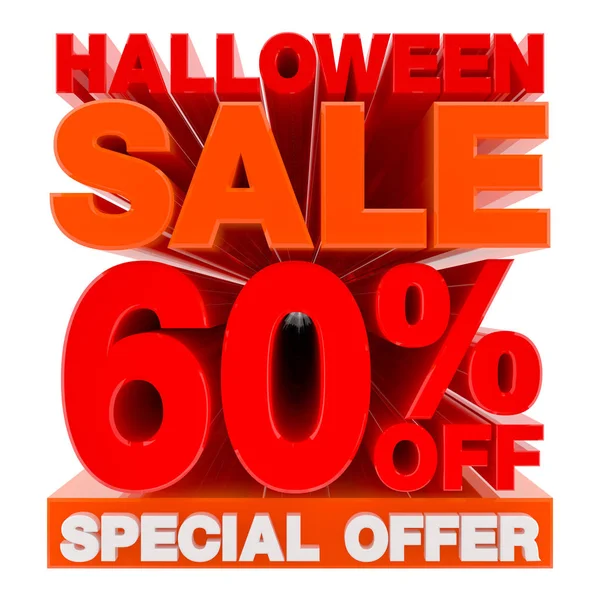 Halloween försäljning 60% rabatt Special erbjudande illustration 3D rendering — Stockfoto