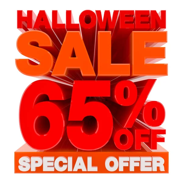 Halloween försäljning 65% rabatt Special erbjudande illustration 3D rendering — Stockfoto