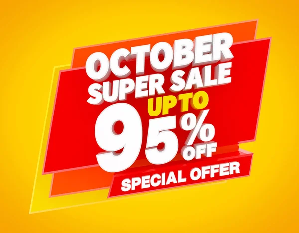 Oktober Super försäljning upp till 95% Special erbjudande illustration 3D-rendering — Stockfoto