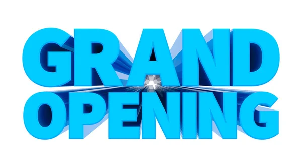 Grand Opening kék szó fehér háttér illusztráció 3d renderelés — Stock Fotó