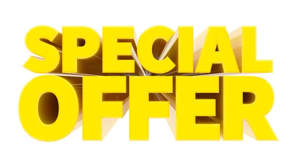 Speciale aanbieding geel woord op witte achtergrond illustratie 3D-rendering — Stockfoto