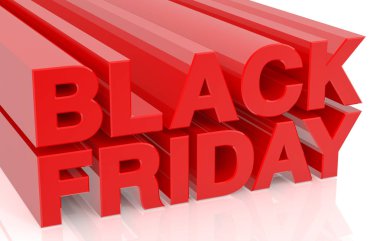 Beyaz arka plan 3d render 3d Black Friday kelime