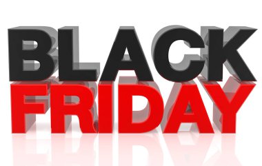Beyaz arka plan 3d render 3d Black Friday kelime