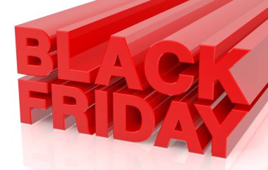 Beyaz arka plan 3d render 3d Black Friday kelime