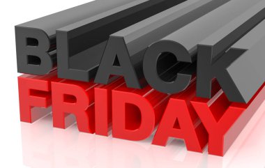 Beyaz arka plan 3d render 3d Black Friday kelime