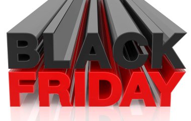 Beyaz arka plan 3d render 3d Black Friday kelime