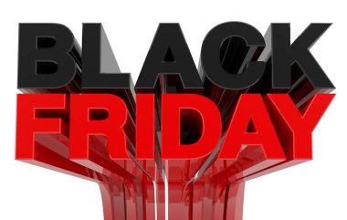 Beyaz arka plan 3d render 3d Black Friday kelime