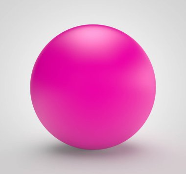 Pembe küre beyaz arkaplanda izole edilmiş 3D görüntüleme
