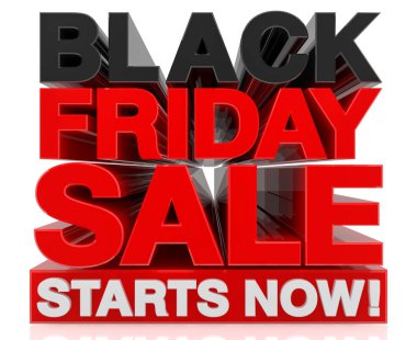 Back Friday Sale Start Şimdi beyaz arka plan 3d render kelime