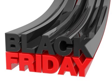 Beyaz arka plan 3d render 3d Black Friday kelime