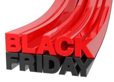 Beyaz arka plan 3d render 3d Black Friday kelime