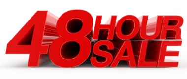 Beyaz arka plan illüstrasyon 3d render 48 Saat Satış kelime