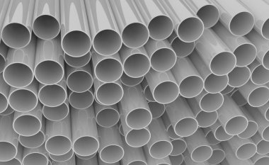 Borular Pvc borular arka plan illüstrasyon 3d render