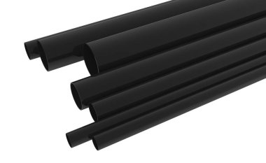 Beyaz arka plan illüstrasyon 3d render borular Pvc borular