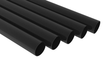 Beyaz arka plan illüstrasyon 3d render borular Pvc borular