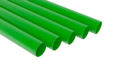 Beyaz arka plan illüstrasyon 3d render borular Pvc borular