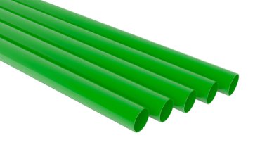 Beyaz arka plan illüstrasyon 3d render borular Pvc borular