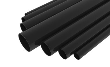 Beyaz arka plan illüstrasyon 3d render borular Pvc borular