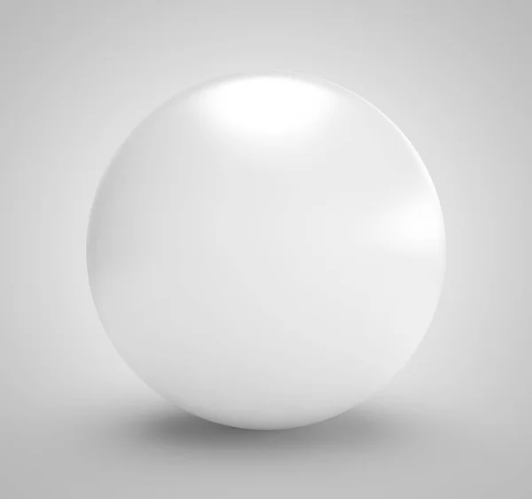 Λευκή σφαίρα απομονώθηκε σε λευκό φόντο 3D απόδοση — Φωτογραφία Αρχείου