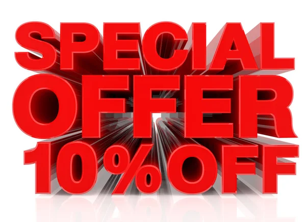 Beyaz arka plan 3D görüntüleme için% 10 indirimli teklif